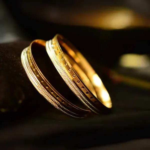 Luxe Stone-Studded Gold Bangle